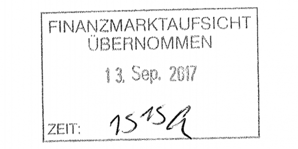 Posteingangstempel FMA - Einreichung Gemeinwohl-Konto